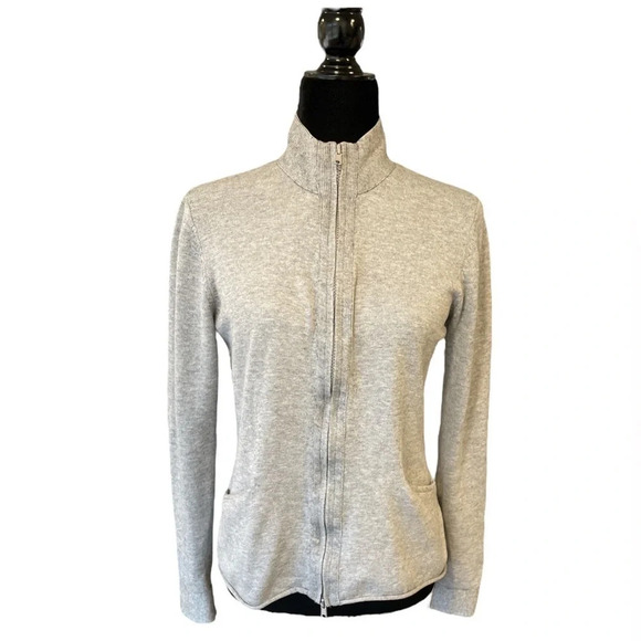 Title Nine Gray Zip Up Sweater Jacket with pockets Small - Picture 1 of 8